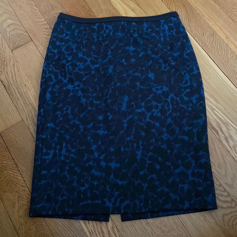 H&M Teal & Black Leopard Knit Pencil Skirt